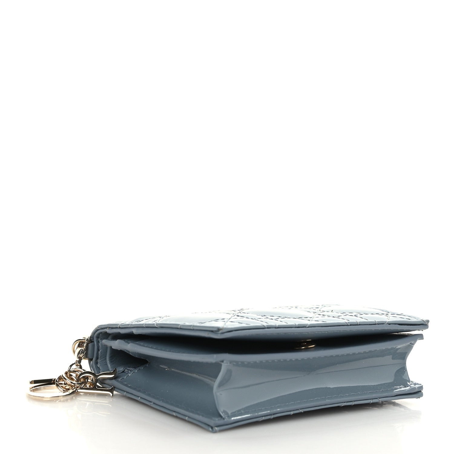 Christian Dior Patent Cannage Mini Lady Dior Wallet Cloud Blue 4 of 8