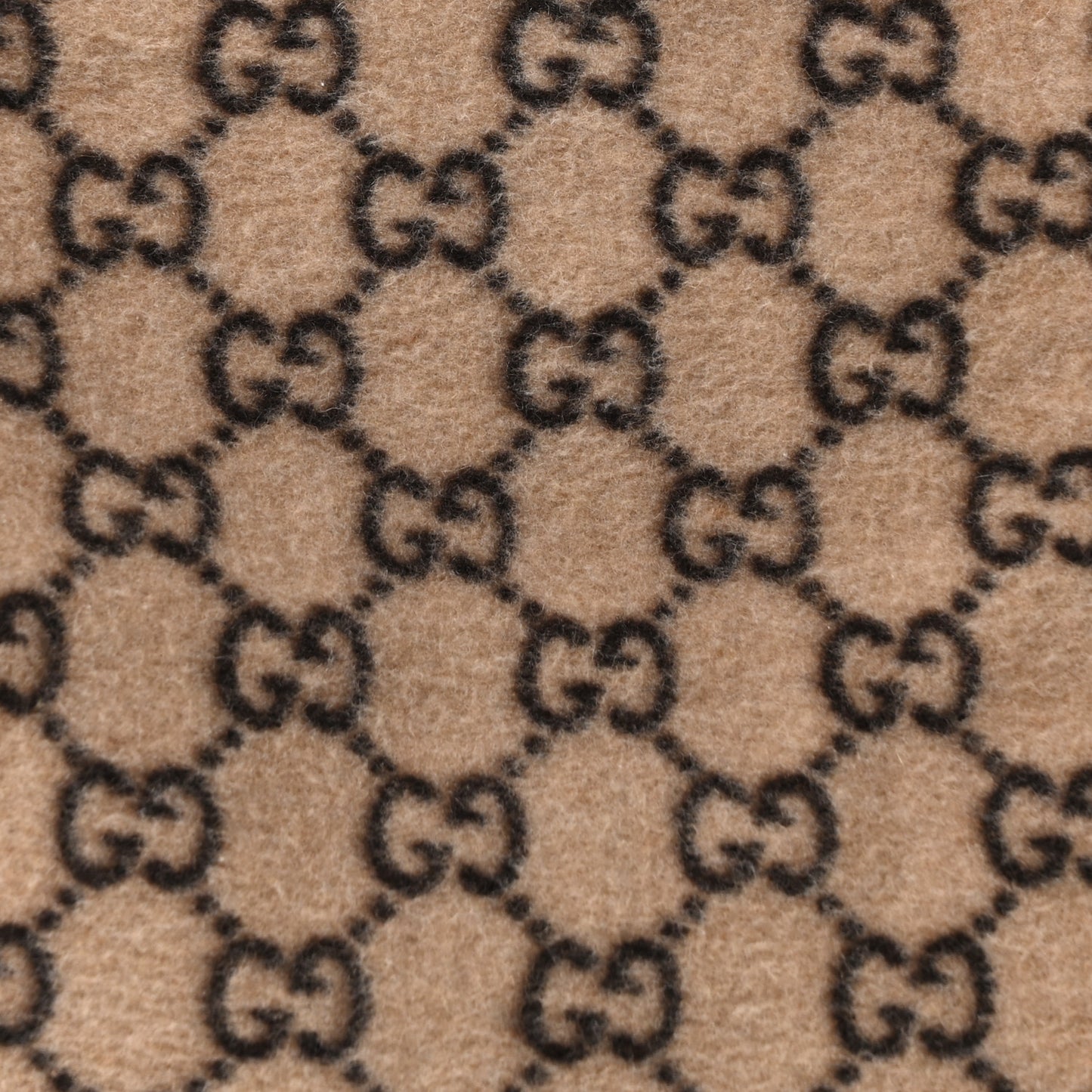 Covered Wool GG Monogram Large Tote Bag Beige Ebony
