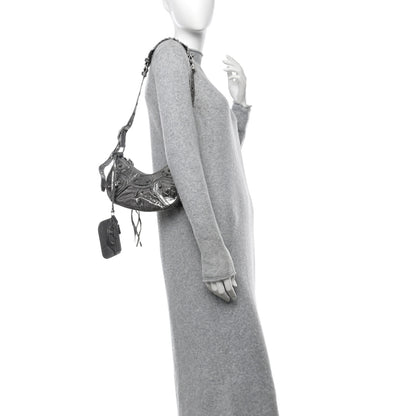 Balenciaga Metallic Agneau Arena Le Cagole Shoulder Bag XS Silver 2 of 14