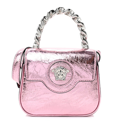 Versace Metallic Crackled Lambskin Mini La Medusa Bag Pink 1 of 8