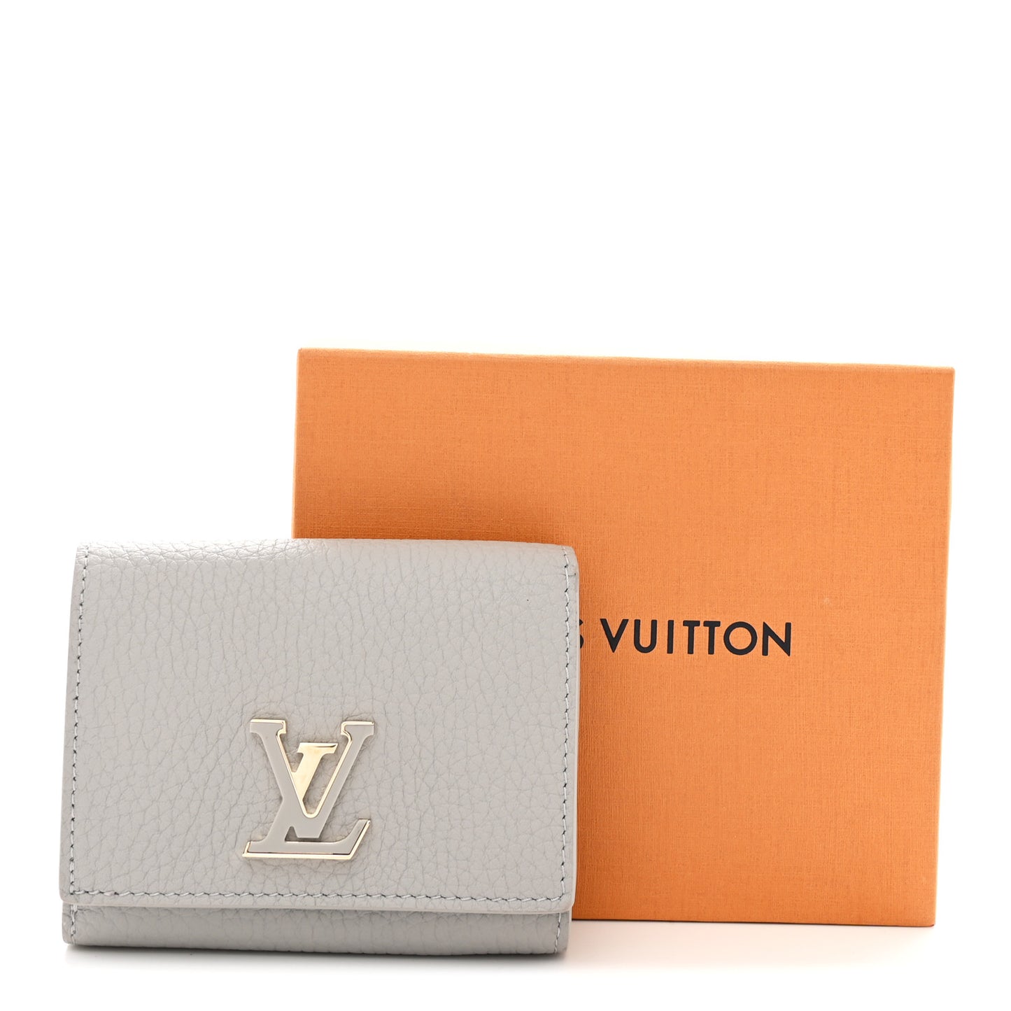 Taurillon Capucines Tiny Wallet Flint Grey