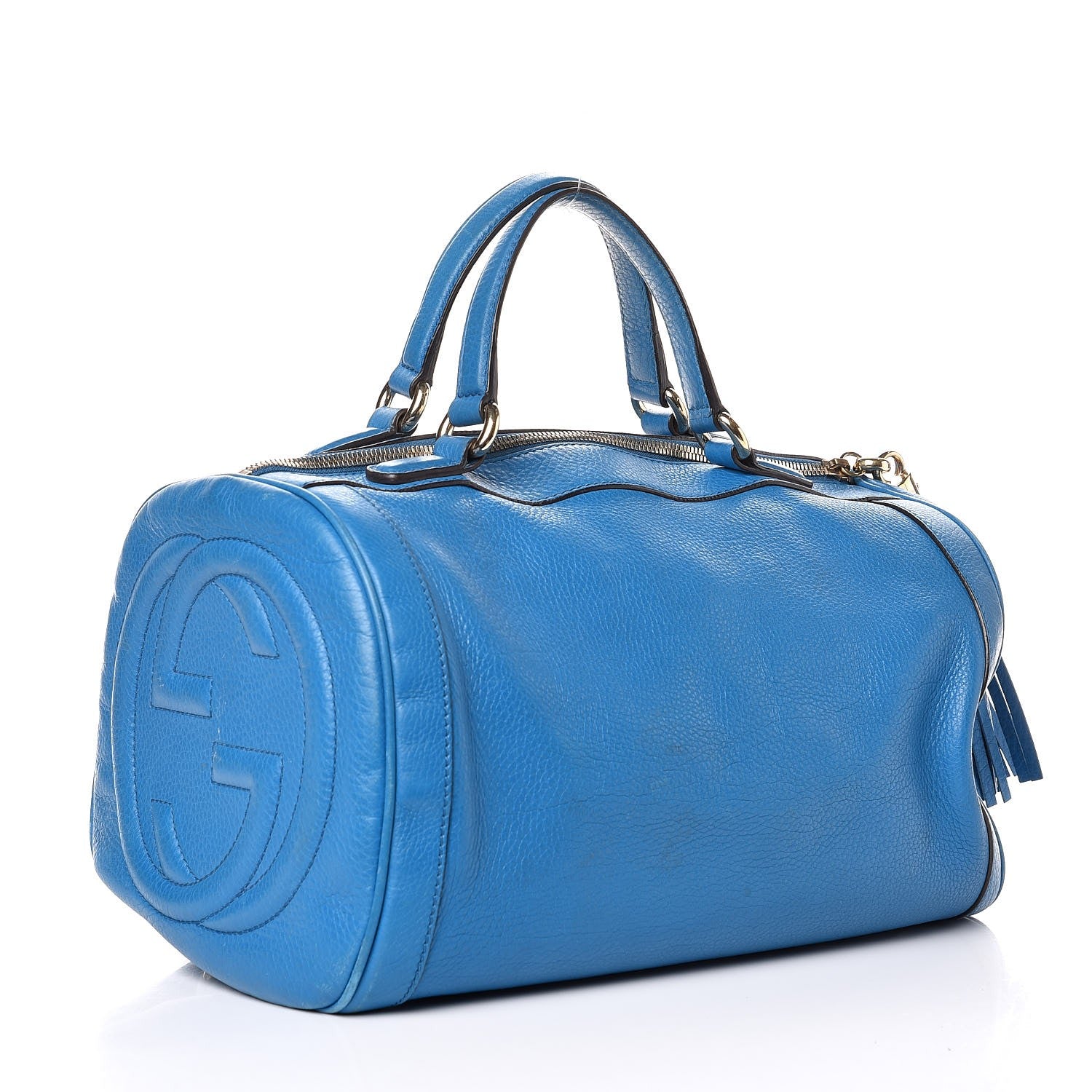 Gucci Calfskin Medium Soho Boston Riviera Blue 3 of 15