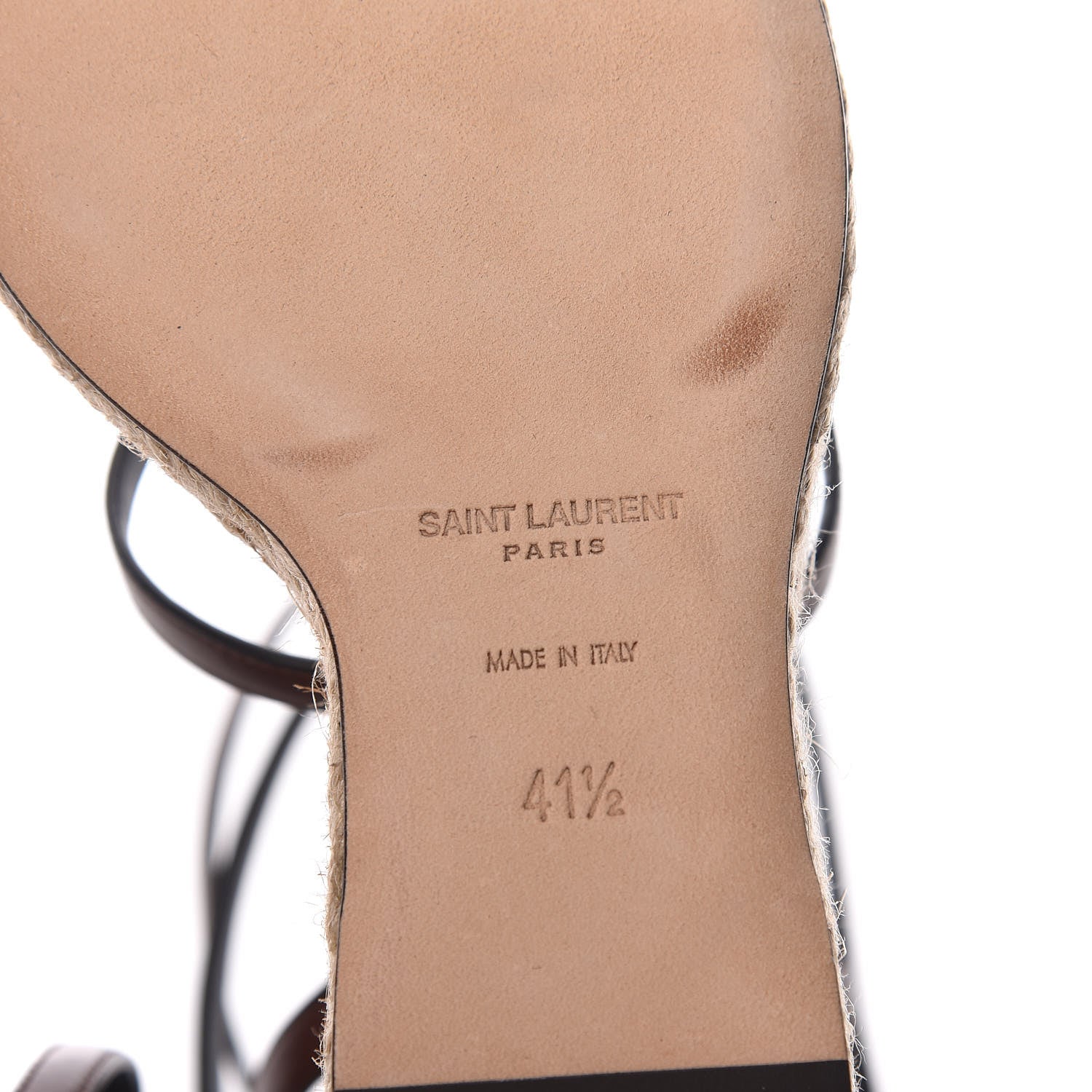 Saint Laurent Calfskin Cassandra Espadrille 105 Wedges 41.5 Chocolate 6 of 12
