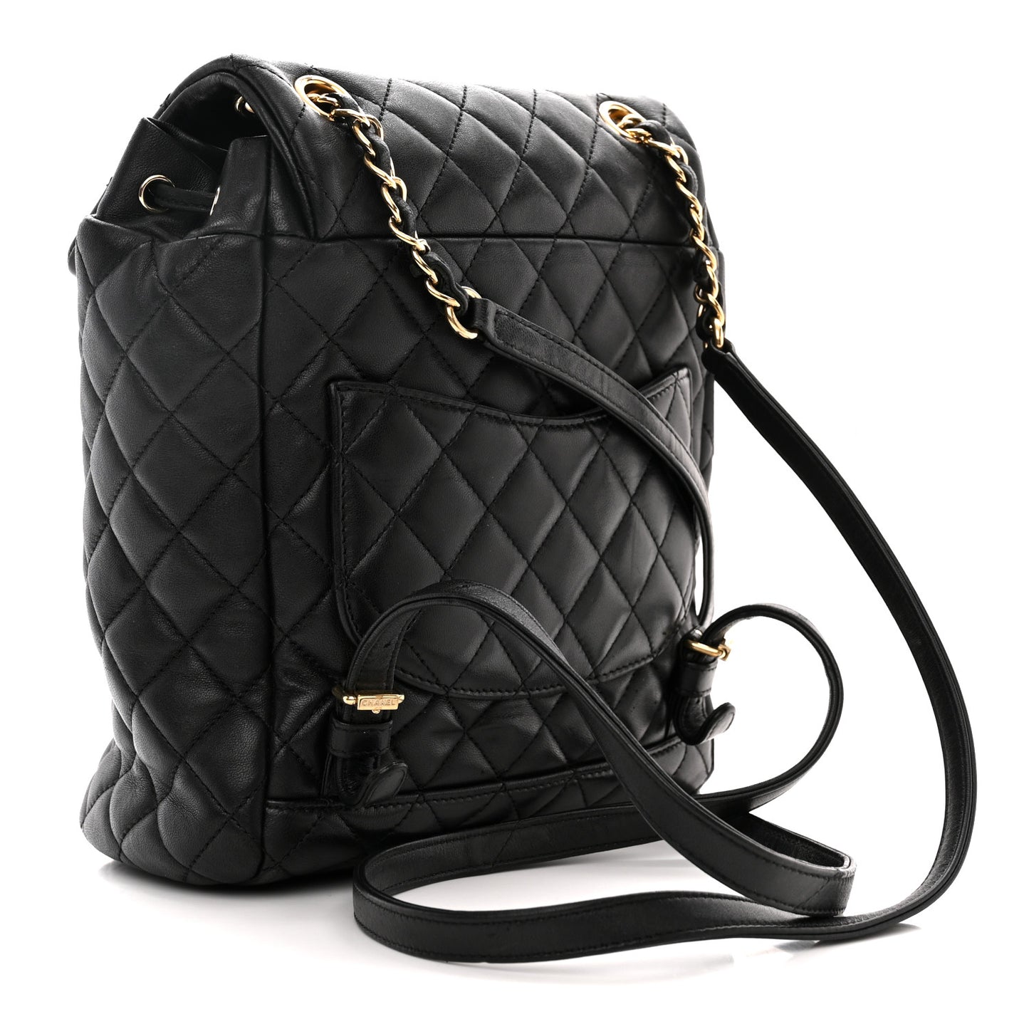 Lambskin Quilted Small Urban Spirit Backpack Black