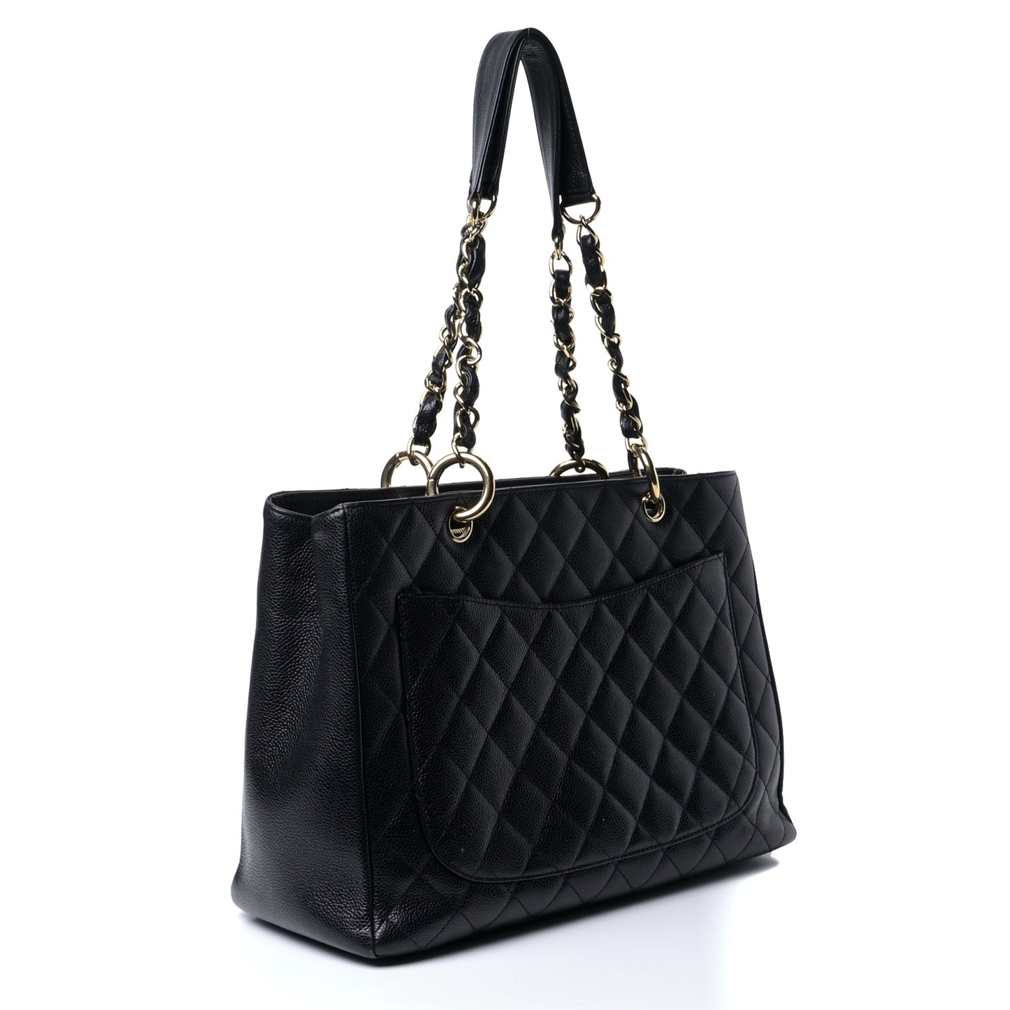 Caviar Quilted Grand Shopping Tote GST Black