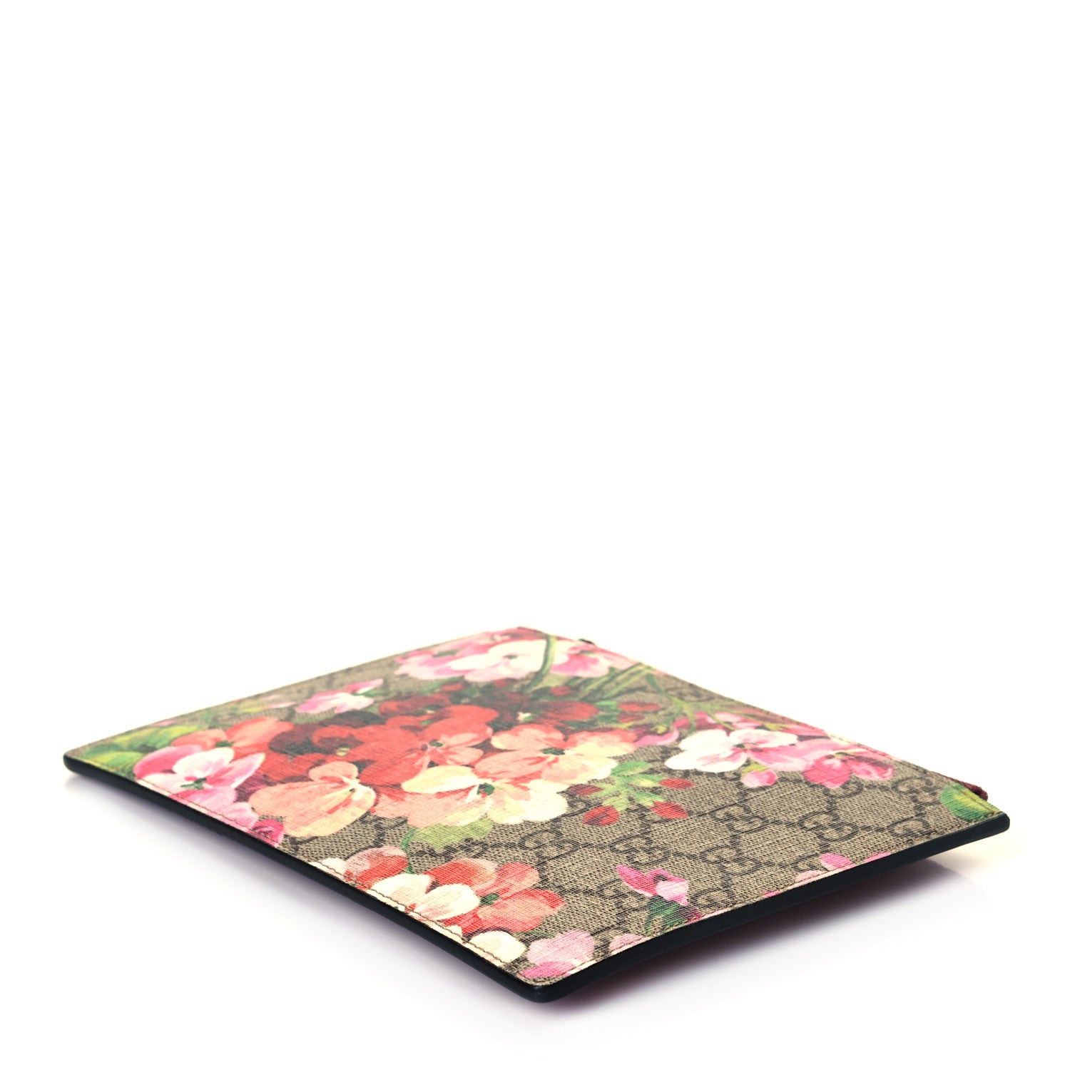 Gucci GG Supreme Monogram Blooms Small Zip Pouch Beige Multicolor Dry Rose 5 of 7