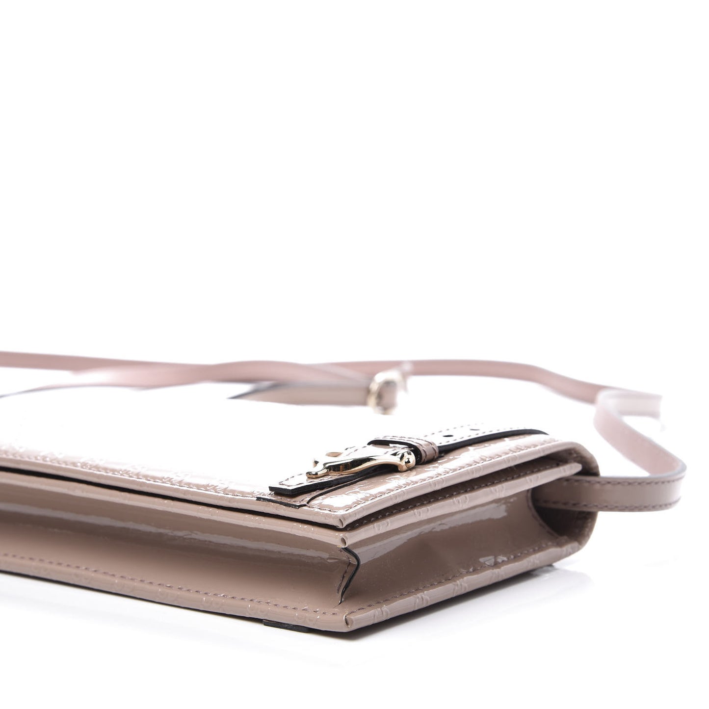 Patent Microguccissima Mini Nice Wallet Dark Cipria