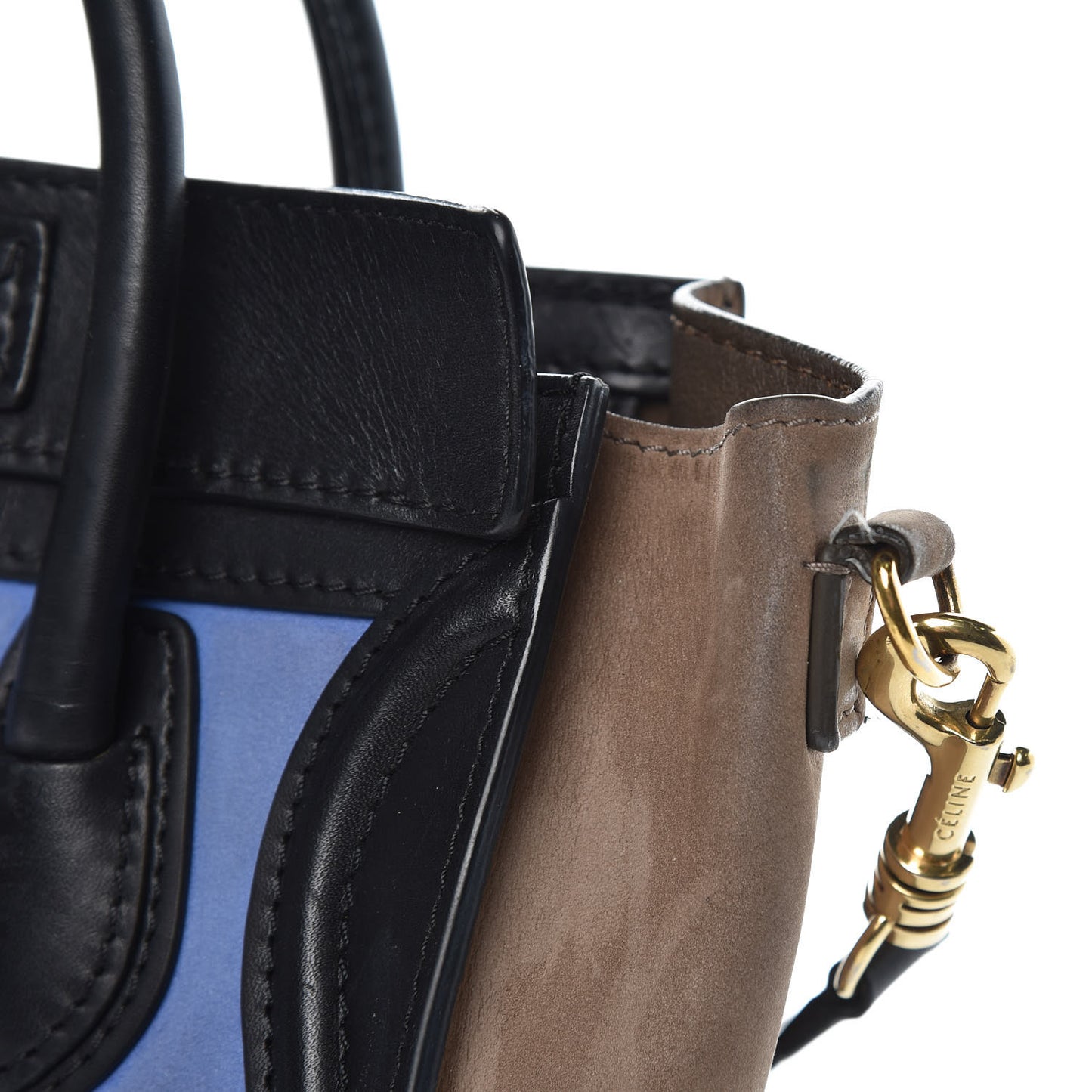 Nubuck Smooth Calfskin Nano Tri-Color Luggage Royal Blue