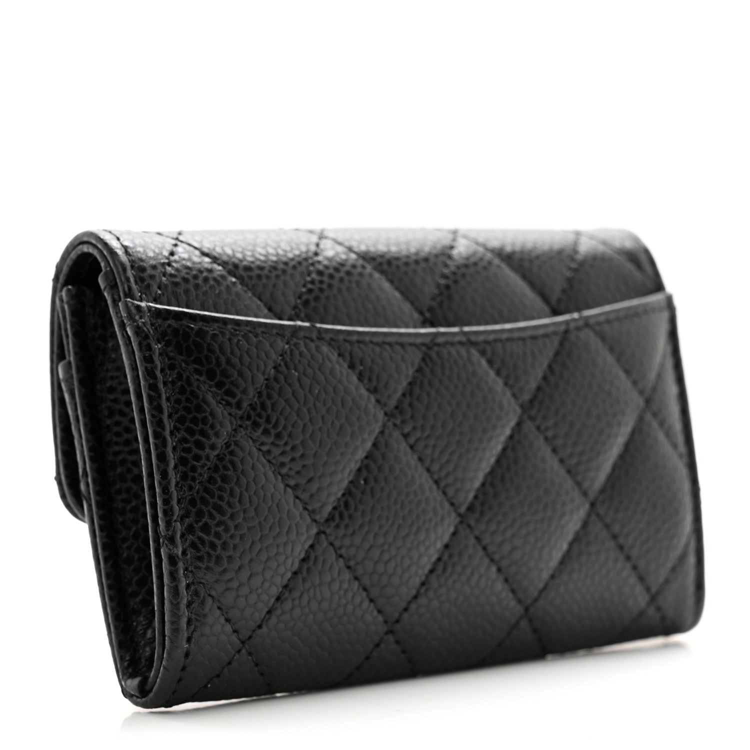 Chanel Caviar Quilted Flap Card Holder Wallet Black 3 of 9