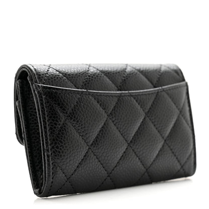 Chanel Caviar Quilted Flap Card Holder Wallet Black 3 of 9