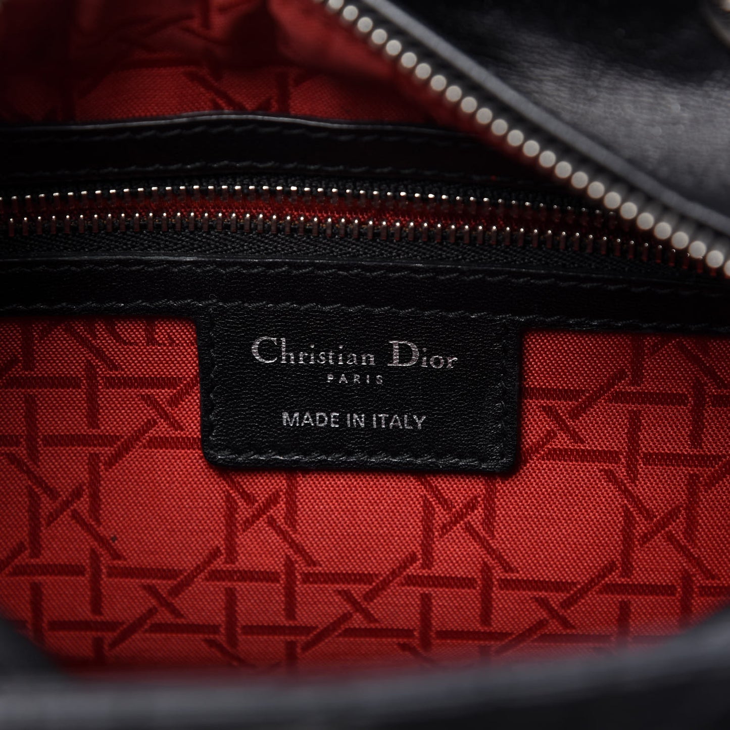 Lambskin Cannage Medium Lady Dior Black
