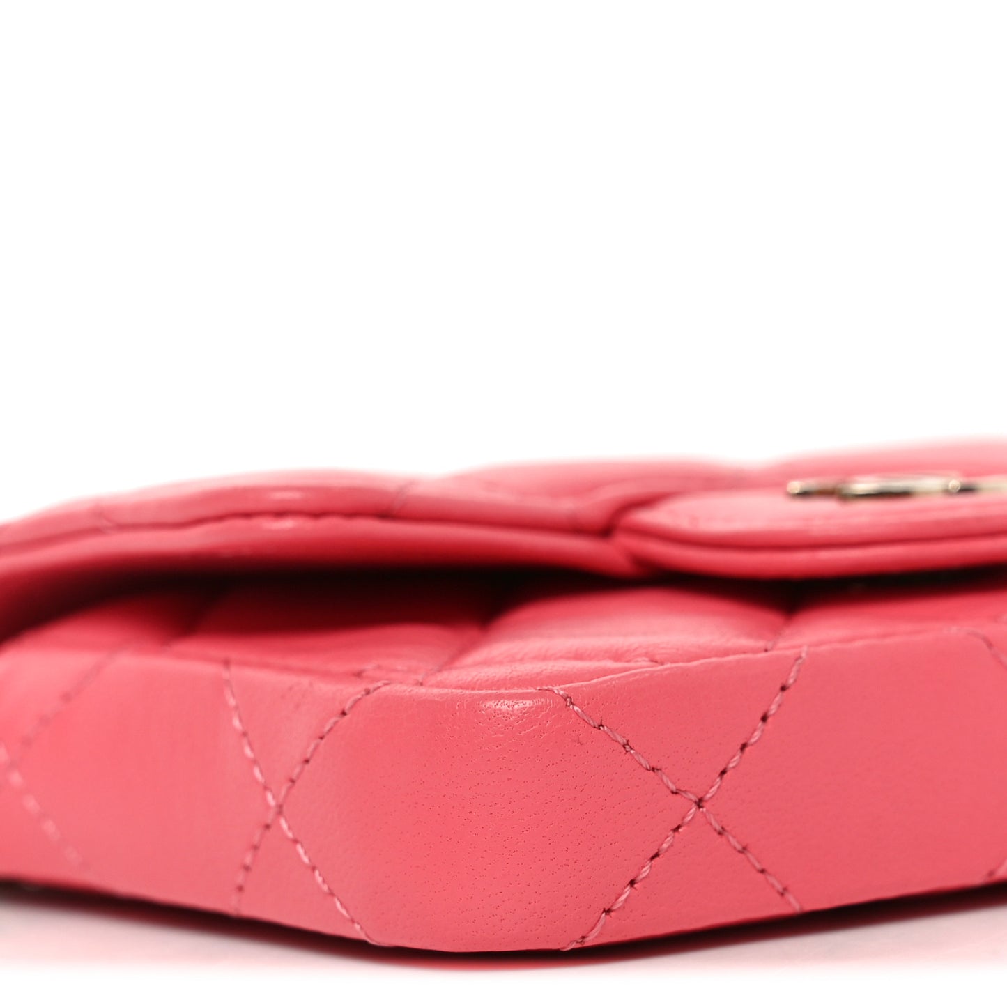 Lambskin Quilted Mini Chain Belt Bag Pink
