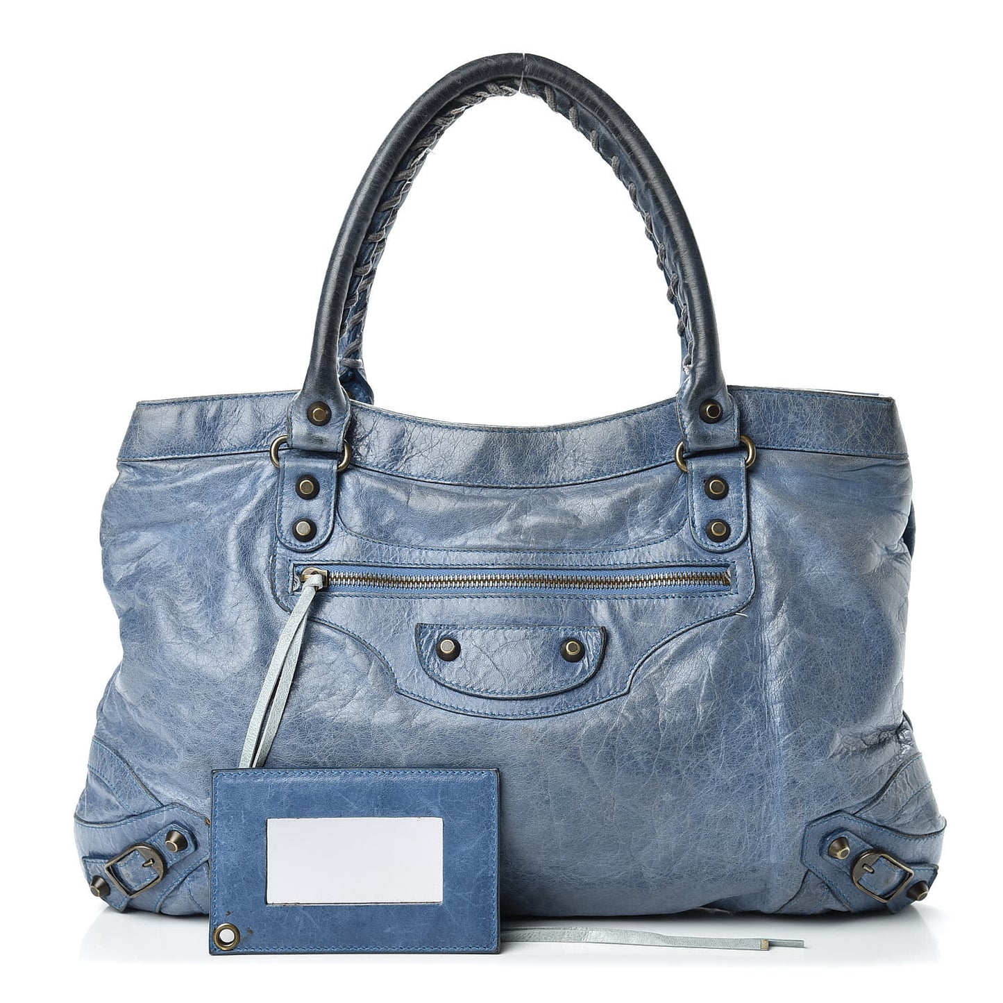 Chevre Classic Hardware Purse Bleu