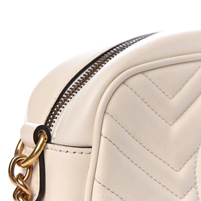 Gucci Calfskin Matelasse Small GG Marmont Chain Shoulder Bag White 14 of 15