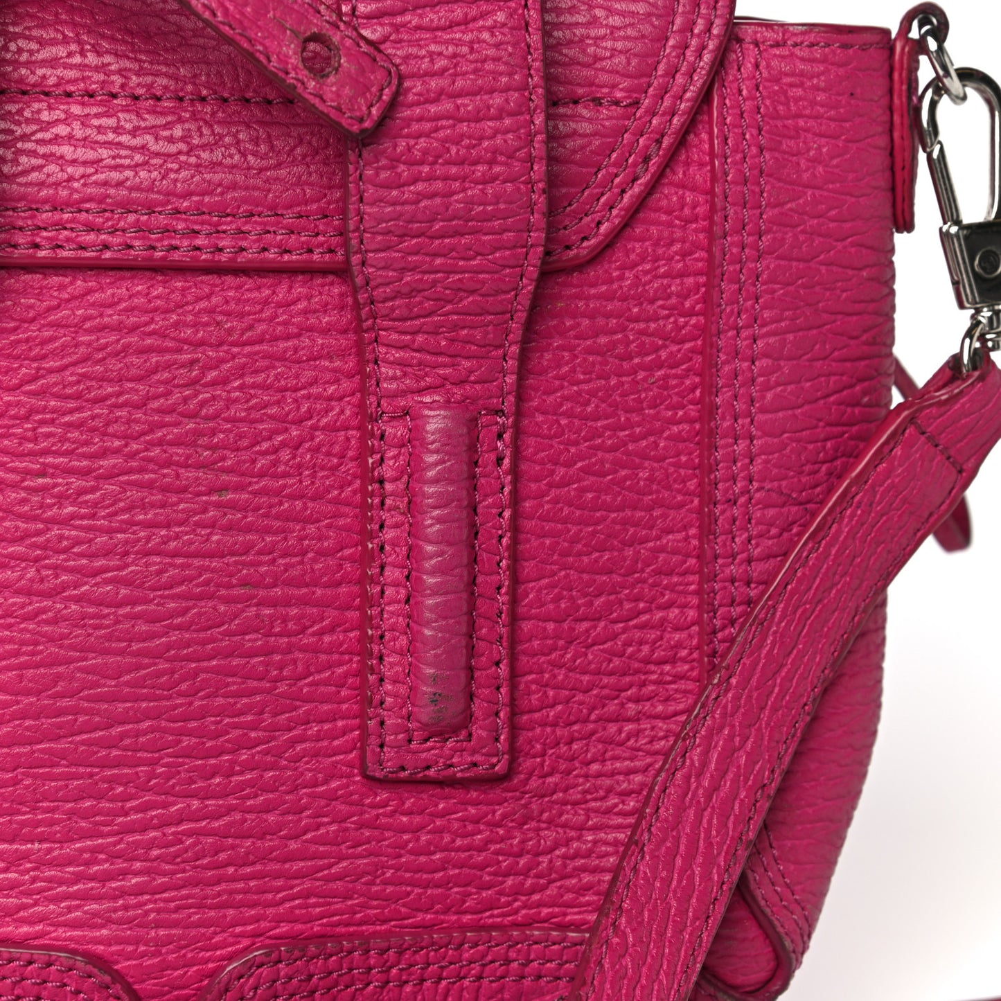 Textured Calfskin Mini Pashli Satchel Fuschia