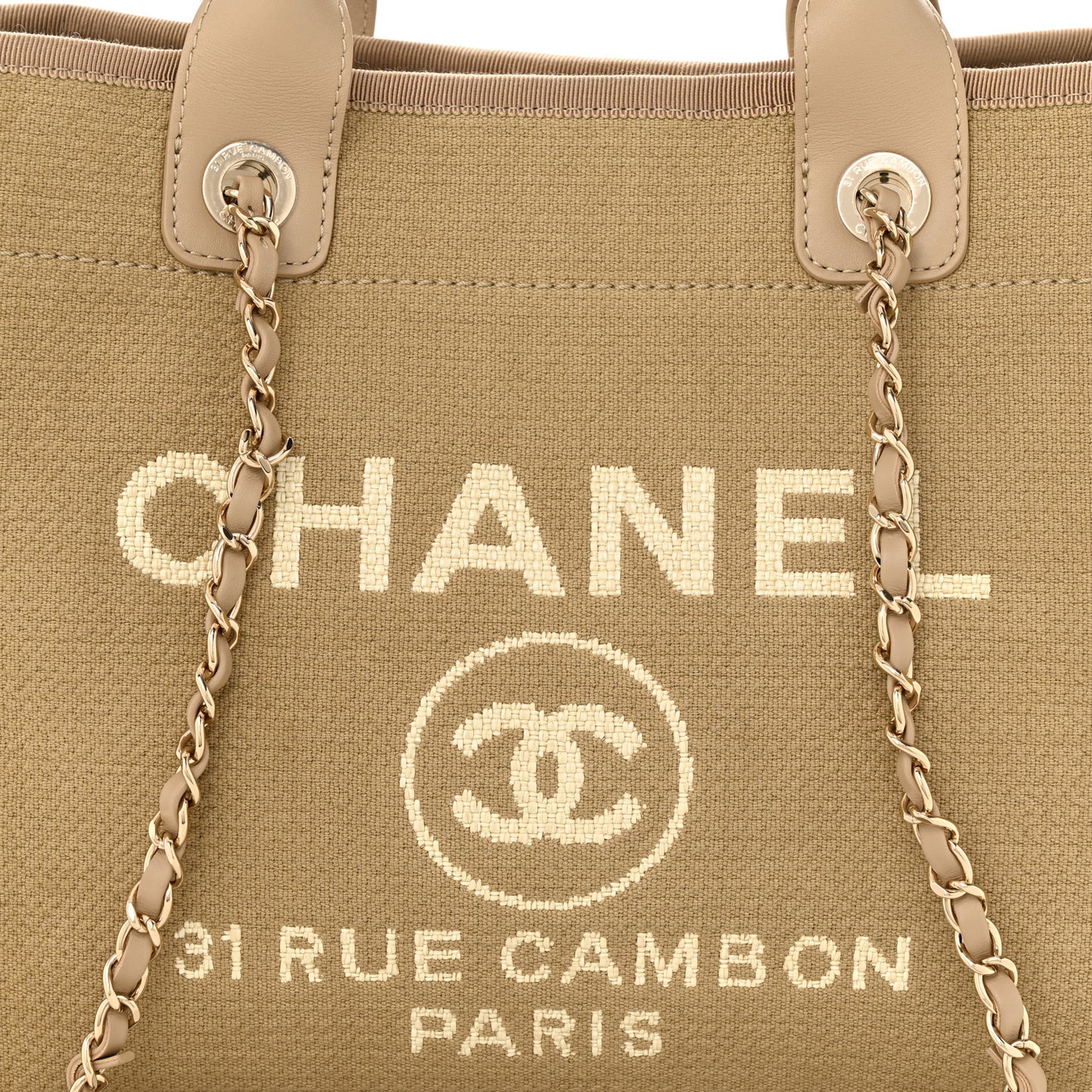 Mixed Fibers Small Deauville Tote Beige