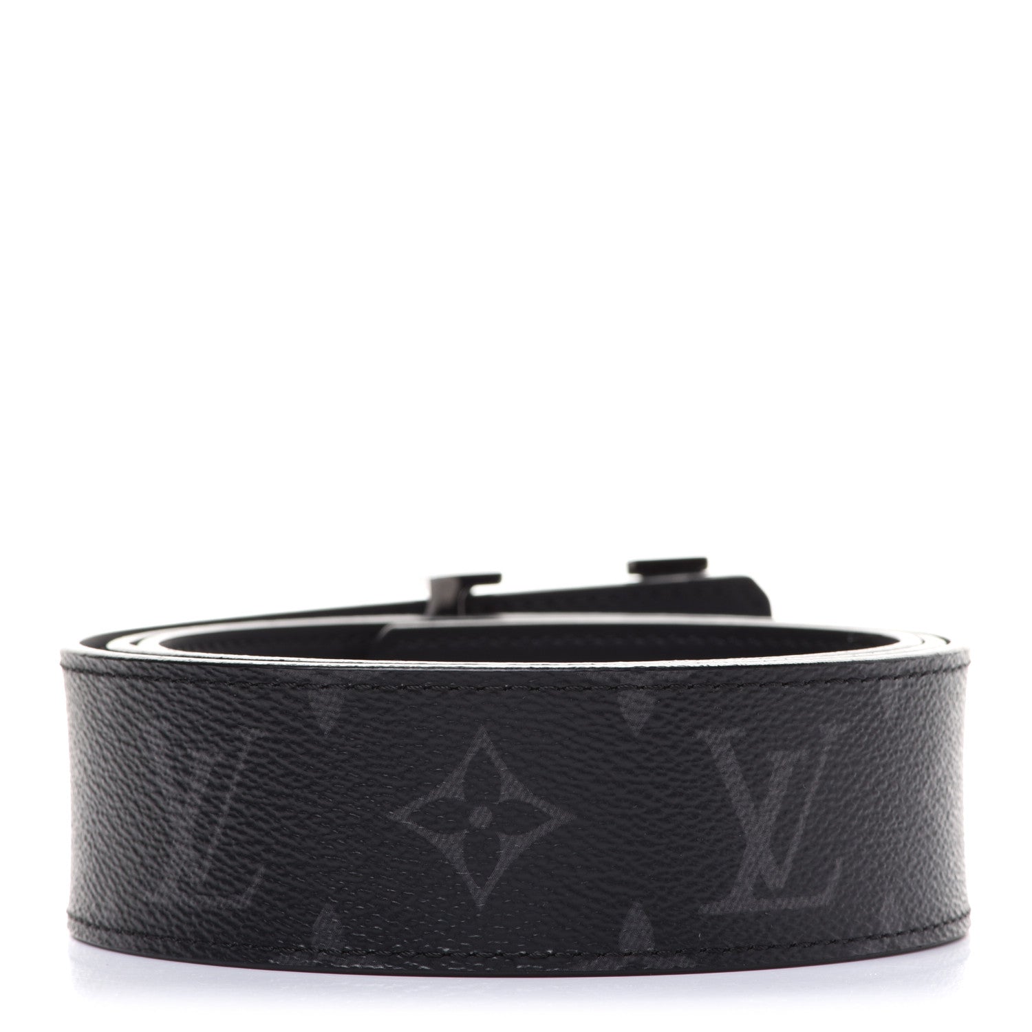 Louis Vuitton Monogram Eclipse Taigarama 40mm LV Initiales Reversible Belt 95 38 Black 3 of 8