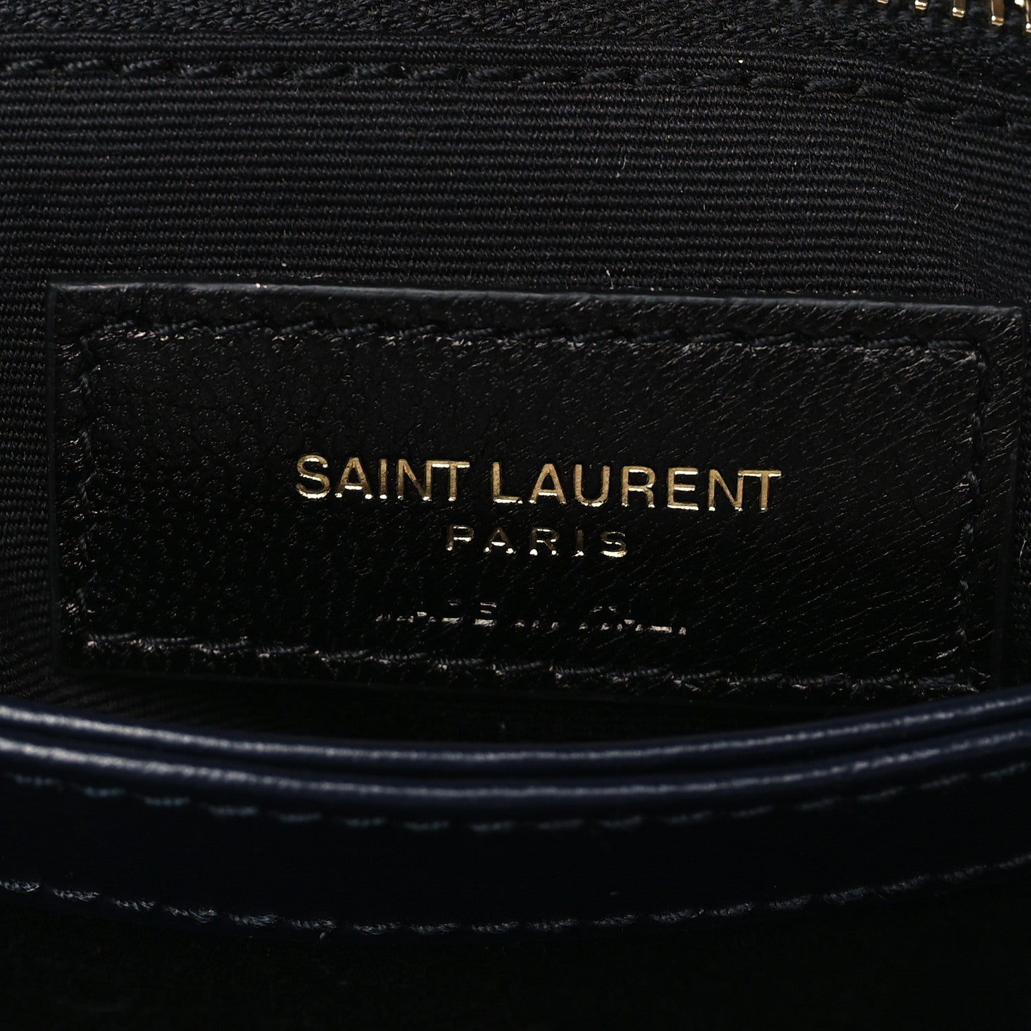 Saint Laurent Velvet Y Quilted Monogram Toy Loulou Crossbody Bag Deep Marine 6 of 10