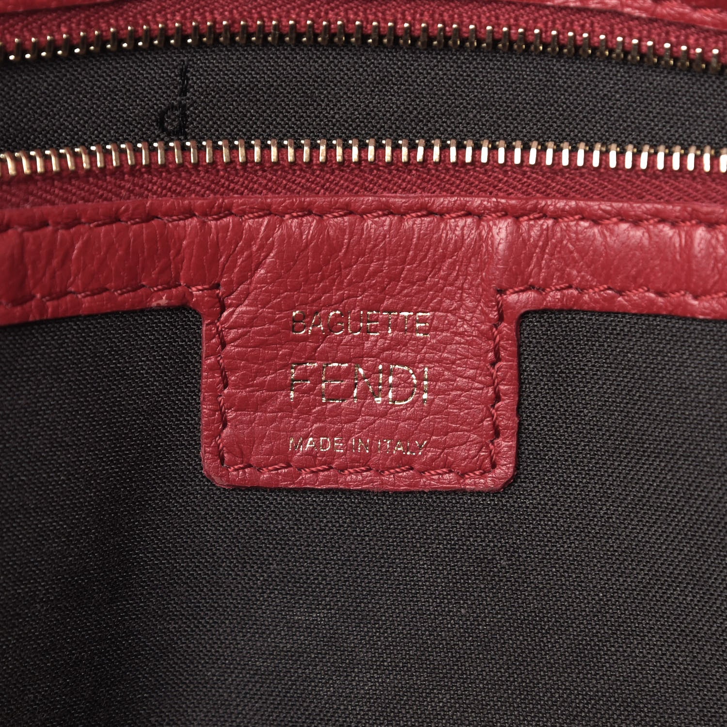 Fendi Nappa FF 1974 Embossed Baguette Fragola 7 of 10