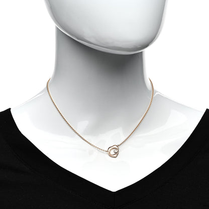 Hermes 18K Rose Gold Diamond TPM Vertige Coeur Necklace SH 2 of 5