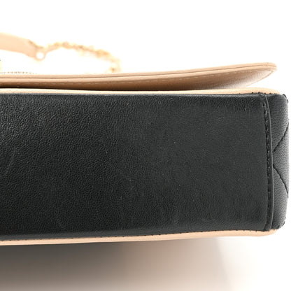 Chanel Sheepskin Quilted Small Vintage Mademoiselle Flap Beige Black 18 of 19