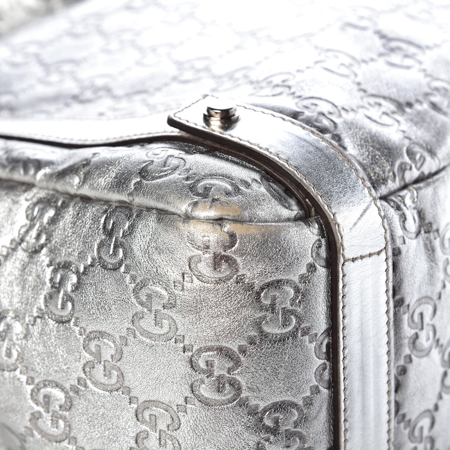 Guccissima Medium Abbey Shoulder Bag Silver