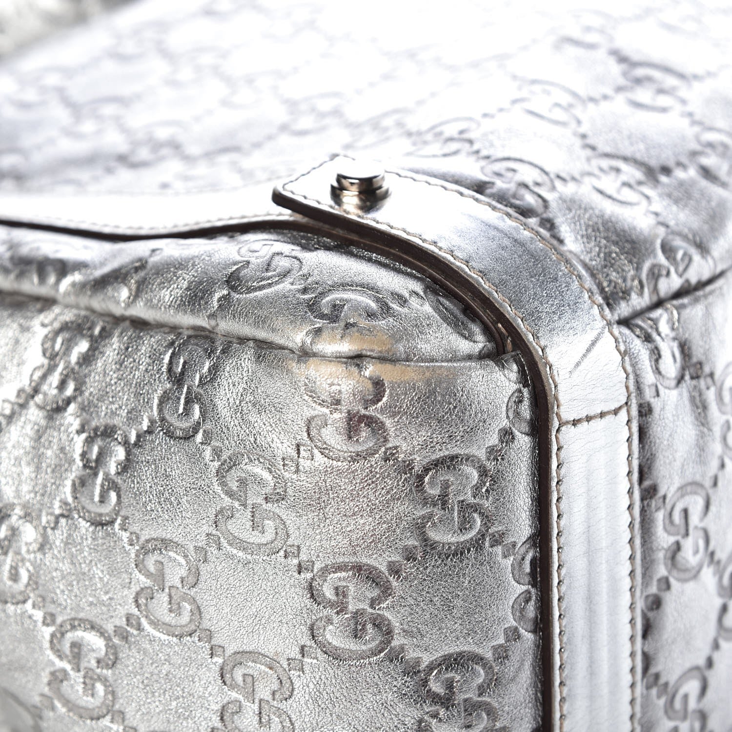 Gucci Guccissima Medium Abbey Shoulder Bag Silver 8 of 13