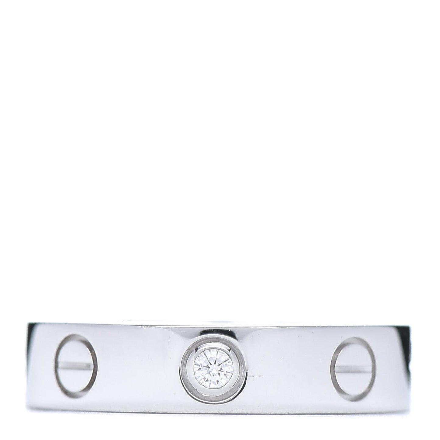 18K White Gold Diamond 4mm LOVE Wedding Band Ring 47 4