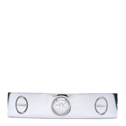 Cartier 18K White Gold Diamond 4mm LOVE Wedding Band Ring 47 4 1 of 4