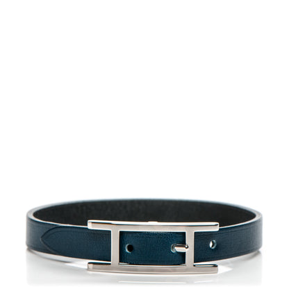 Hermes Tadelakt Hapi Single Tour Bracelet M Bleu 1 of 7
