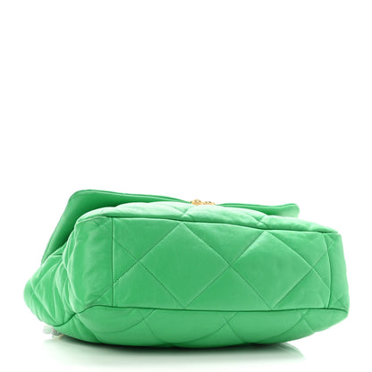 Chanel Lambskin Quilted Maxi Chanel 19 Flap Green 4 of 11