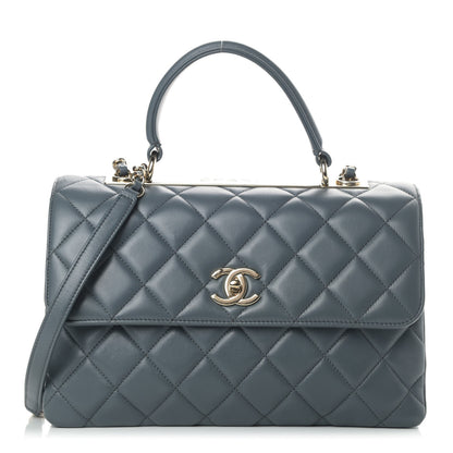 Chanel Lambskin Quilted Medium Trendy CC Flap Dual Handle Bag Dark Grey 1 of 8