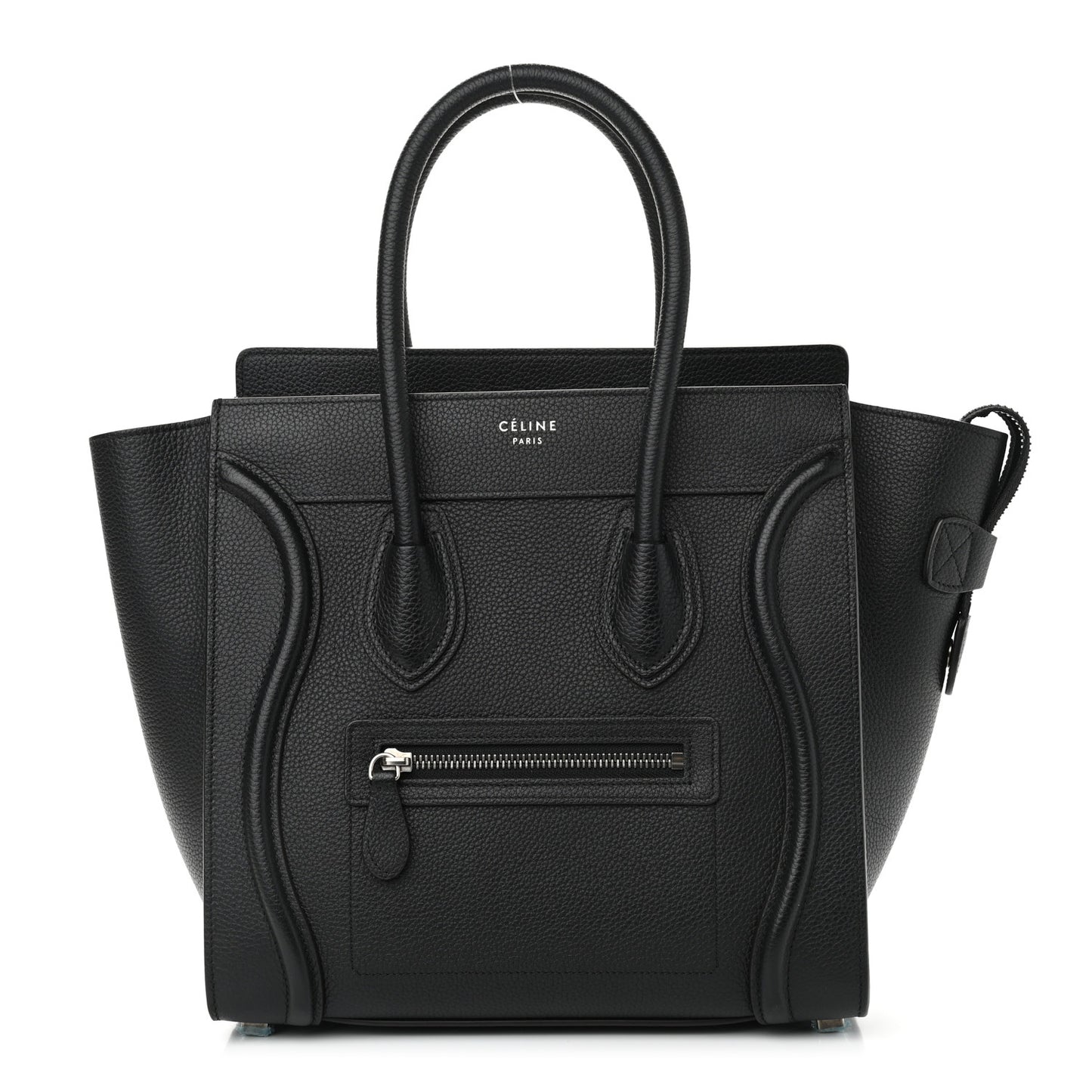 Drummed Calfskin Micro Luggage Black