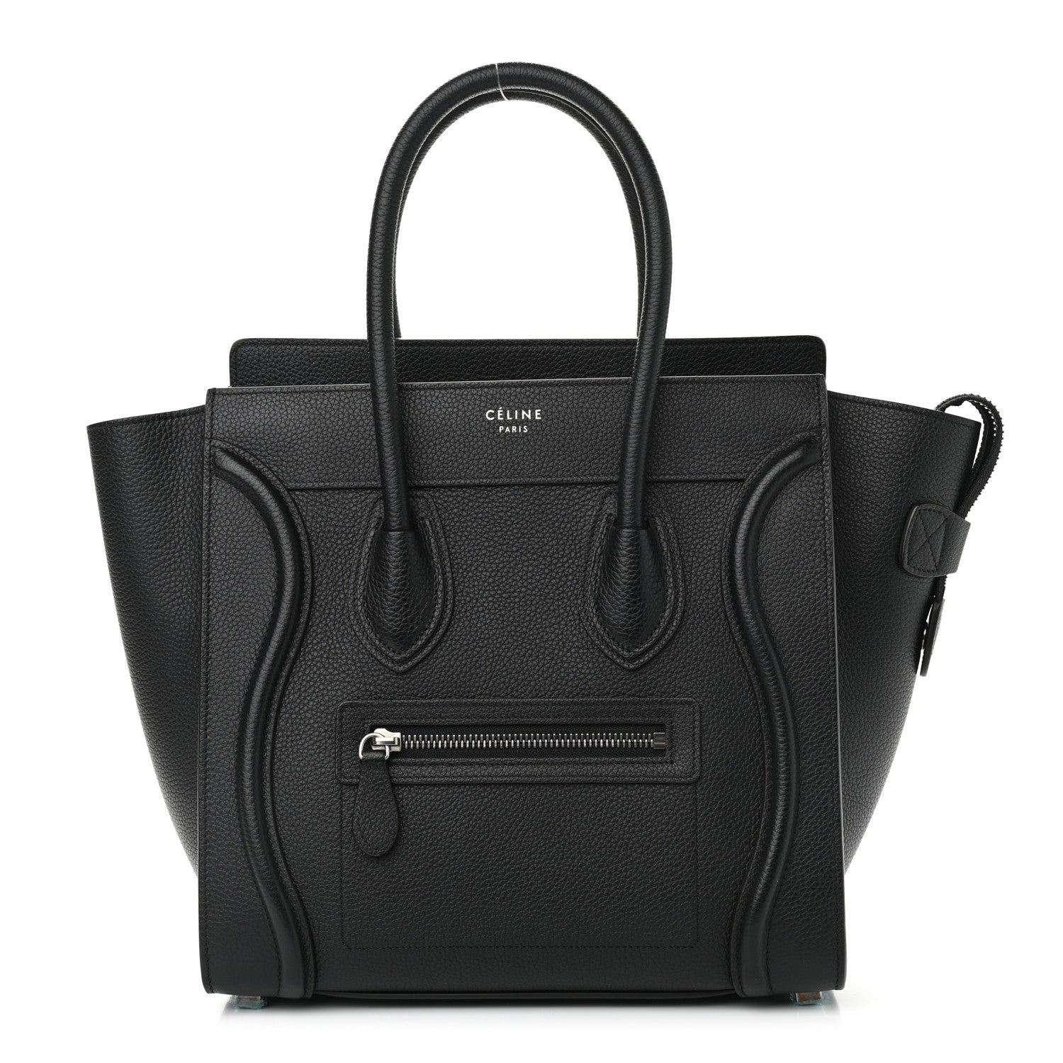 Celine Drummed Calfskin Micro Luggage Black 1 of 9
