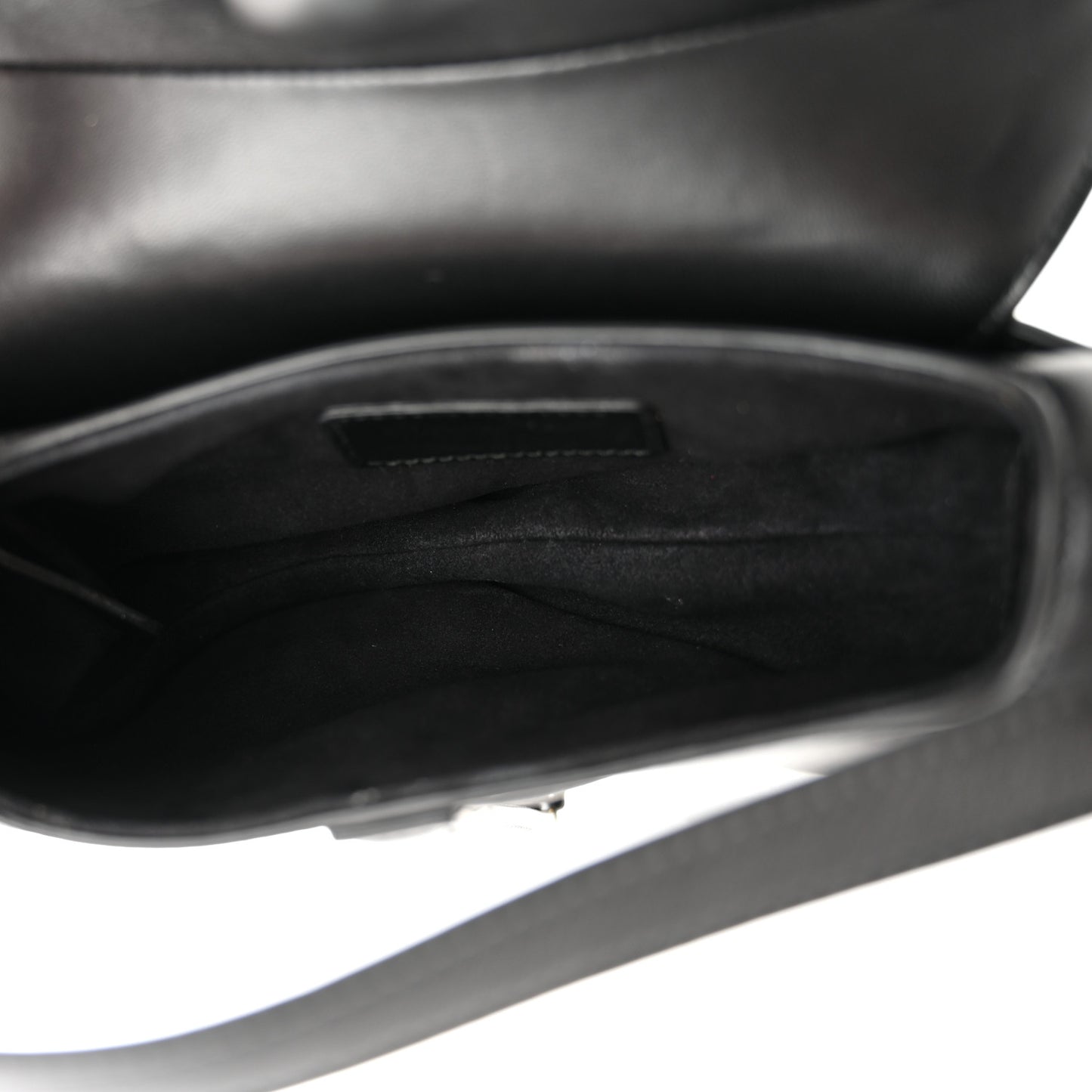 Lambskin Mini 3D Floral Saddle Bag Black