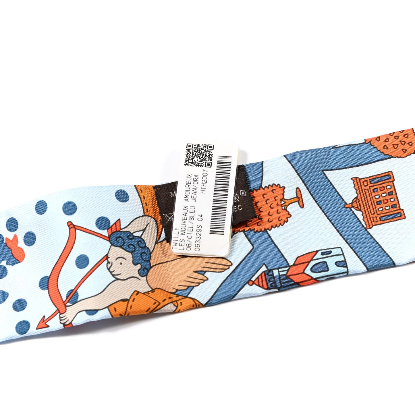 Silk Les Nouveaux Amoureux de Paris Twilly Ciel Blue Jean Orange