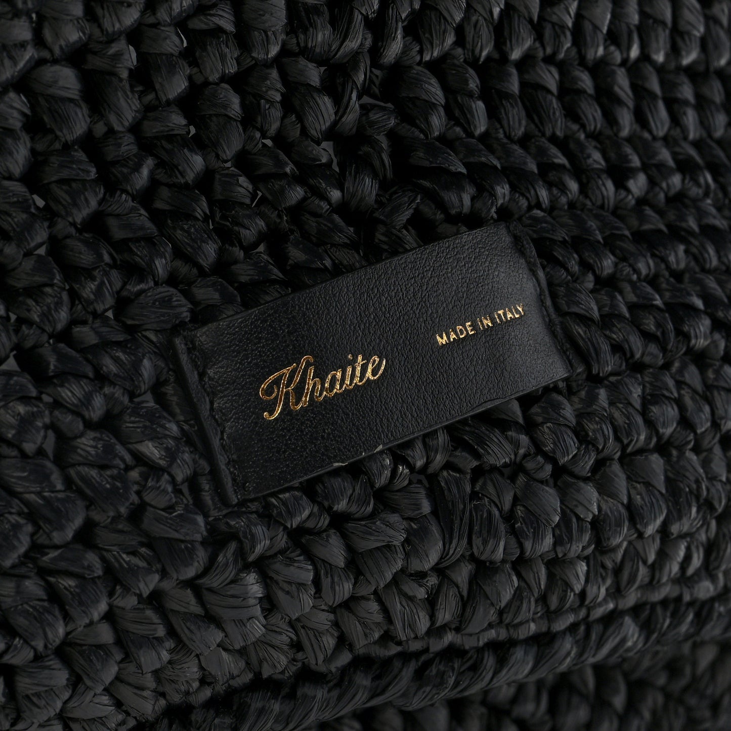 Raffia Medium Lotus Tote Black
