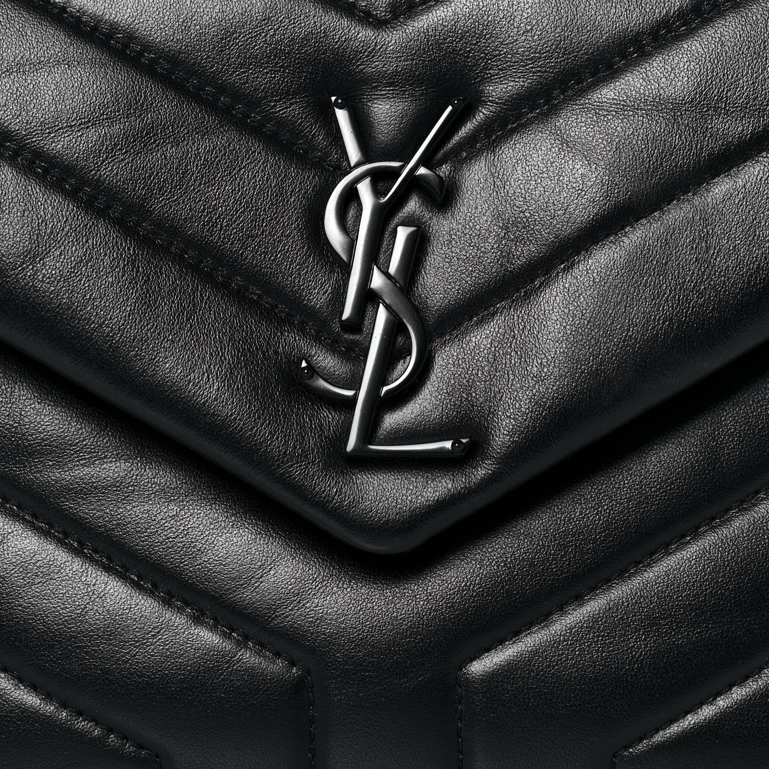 Saint Laurent Calfskin Y Quilted Monogram Small Loulou Chain Satchel Black 6 of 11