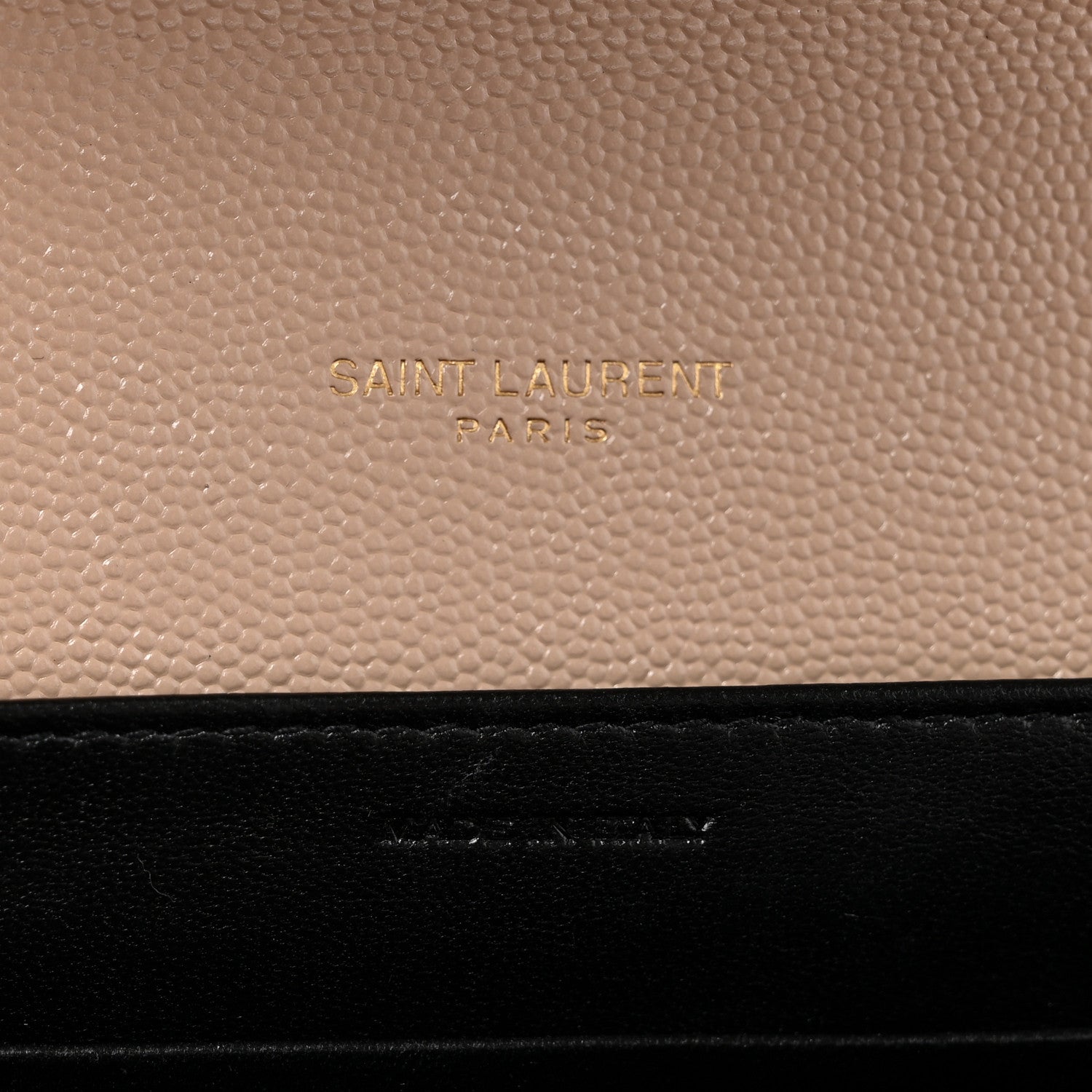 Saint Laurent Grain De Poudre Monogram Cassandra Chain Wallet  Dark Beige 6 of 12