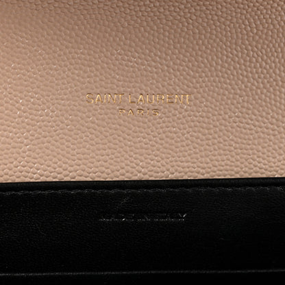 Saint Laurent Grain De Poudre Monogram Cassandra Chain Wallet  Dark Beige 6 of 12