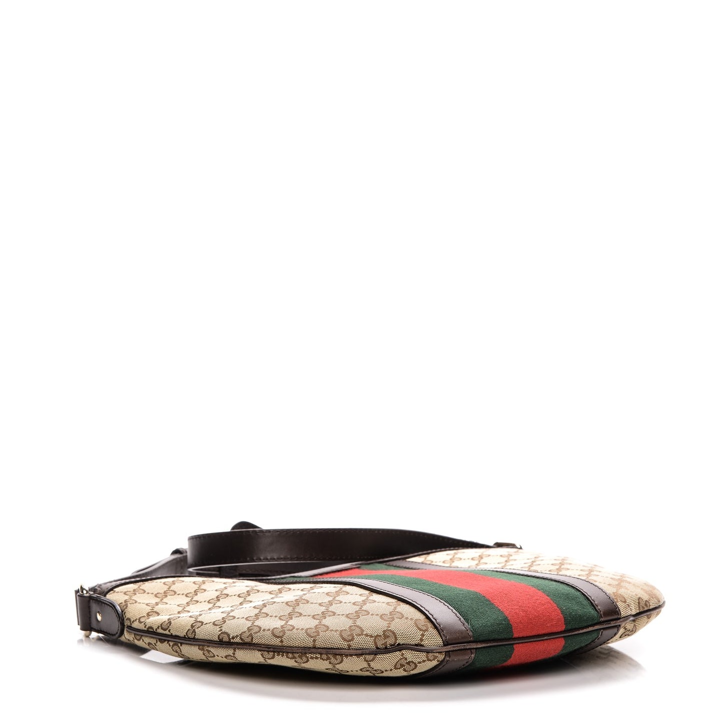 Monogram Vintage Web Medium Half Moon Hobo Dark Brown