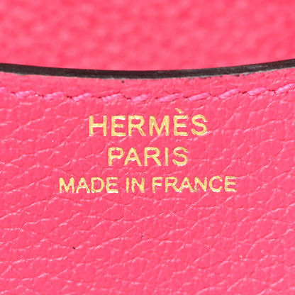 Hermes Evercolor Bi-Color Constance Slim Wallet Framboise Rouge Sellier 7 of 7