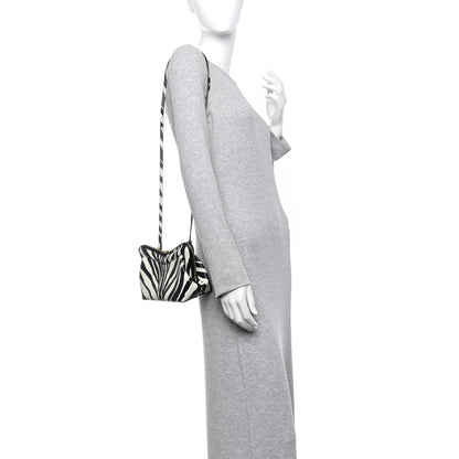 Mansur Gavriel Saffiano Zebra Print Mini M Frame Bag Black White 2 of 10