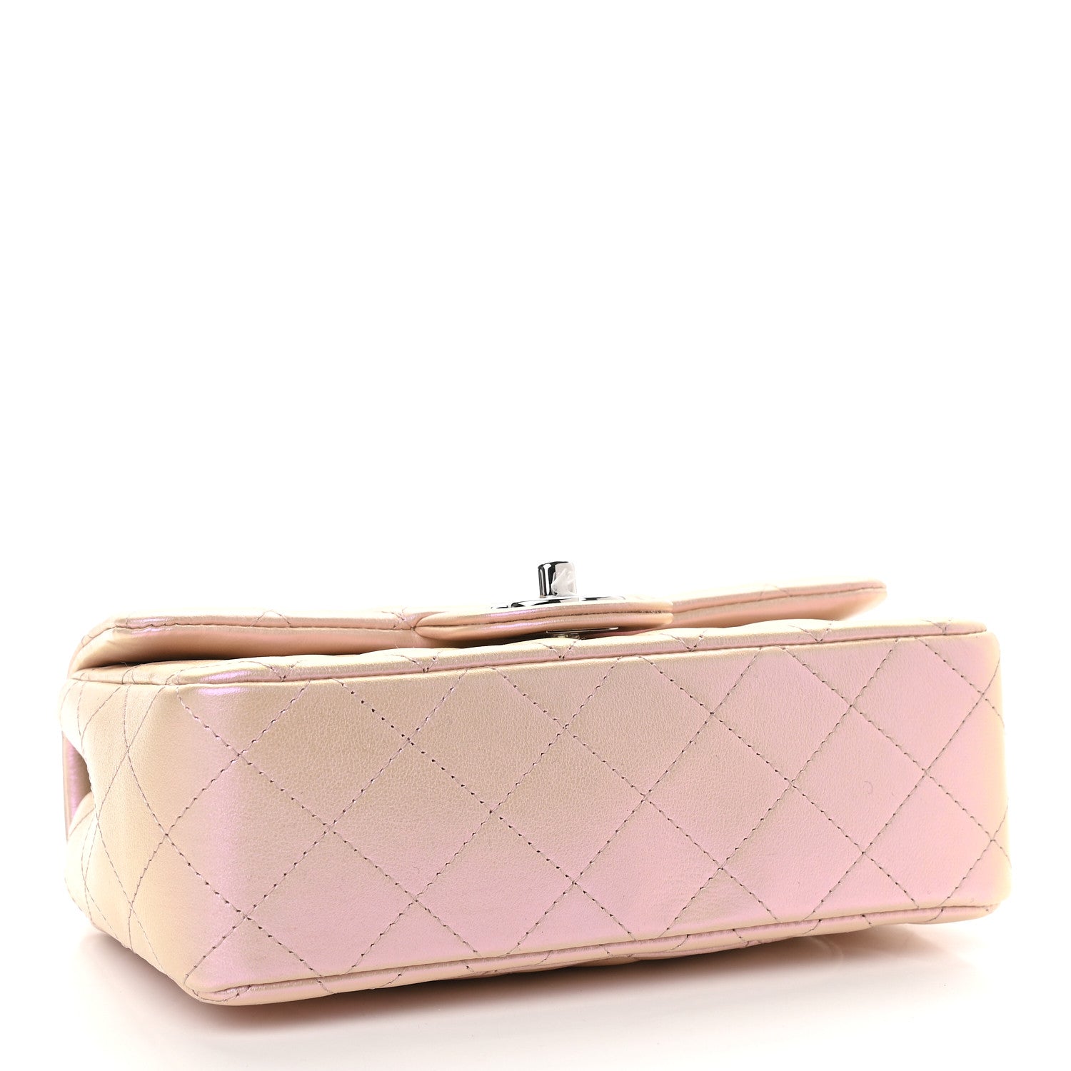 Chanel Iridescent Lambskin Quilted Mini Rectangular Flap Pink 4 of 9