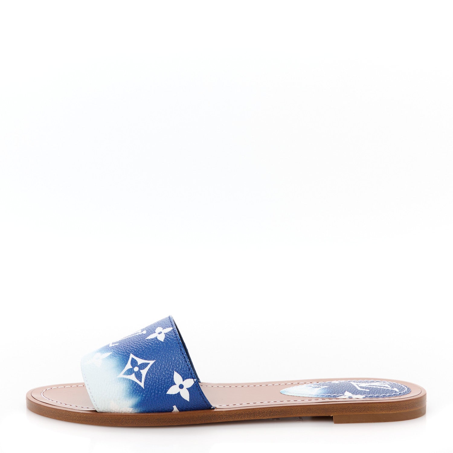 Louis Vuitton Monogram Escale Lock It Flat Mule 37.5 Blue 1 of 10