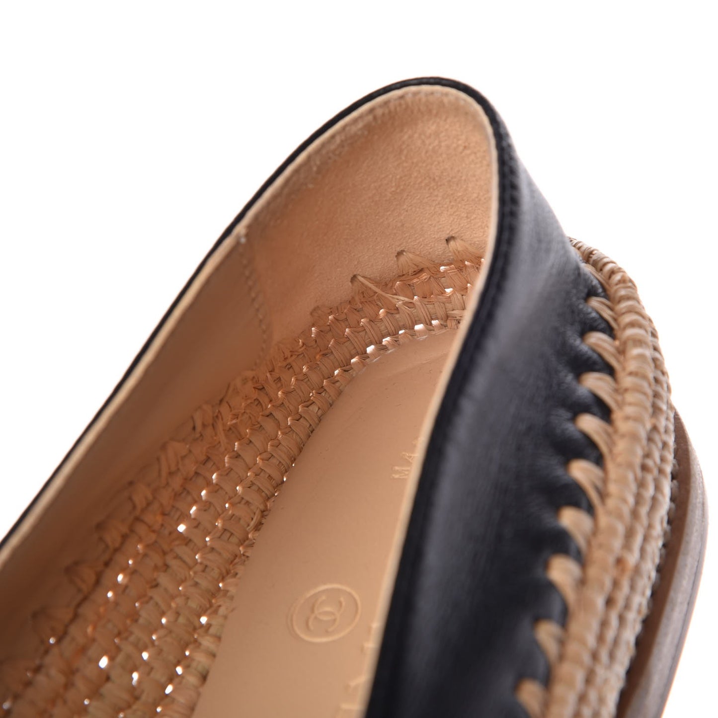 Lambskin Grosgrain CC Espadrilles 36 Black