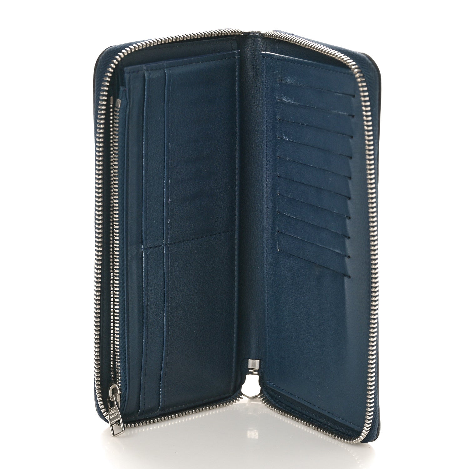 Louis Vuitton Taurillon Vertical Zippy Wallet Navy 5 of 10