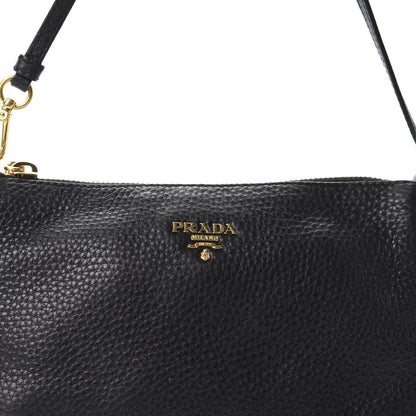 Prada Vitello Daino Pochette Bag Black 10 of 10