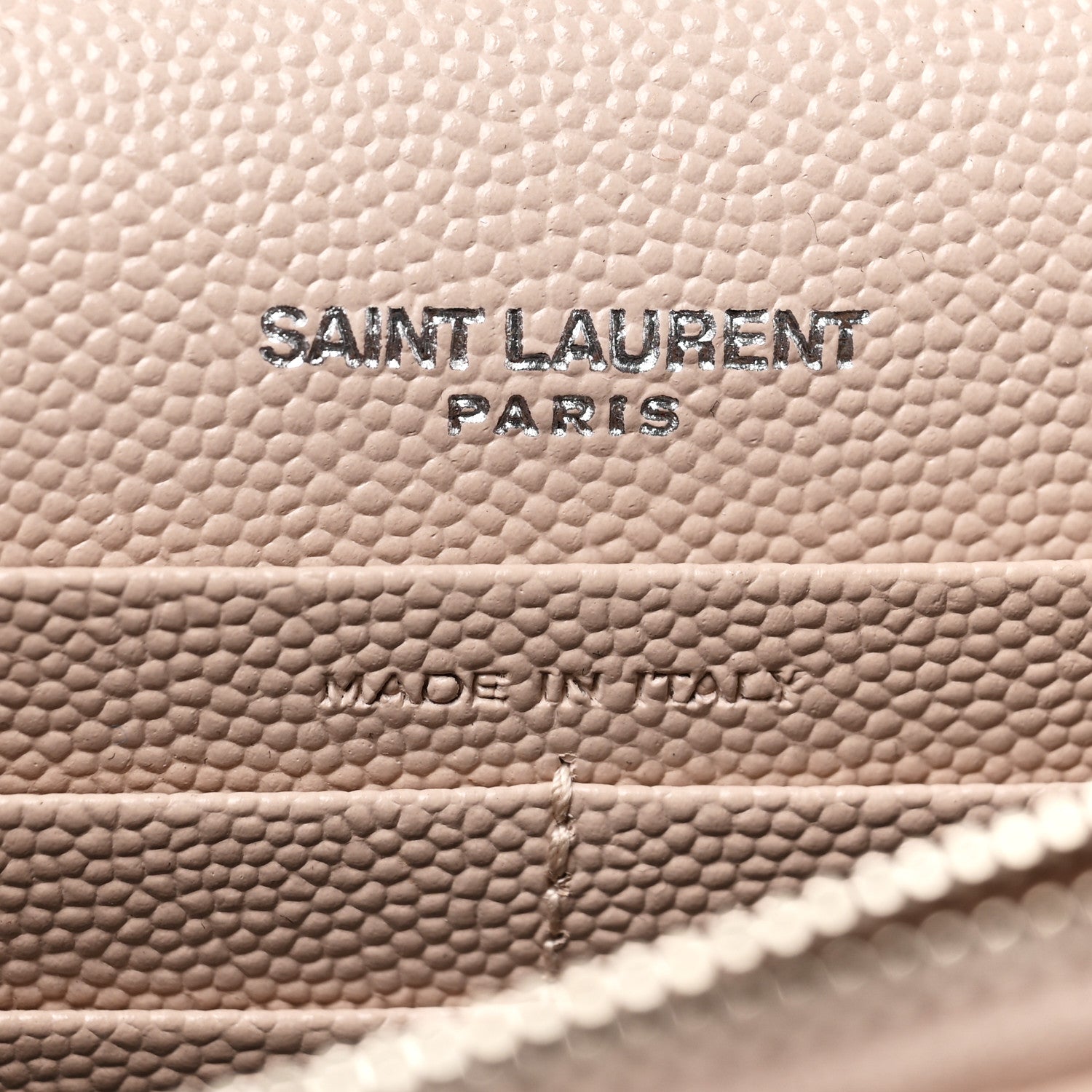 Saint Laurent Grain De Poudre Matelasse Chevron Monogram Envelope Chain Wallet Pale Pink 6 of 9