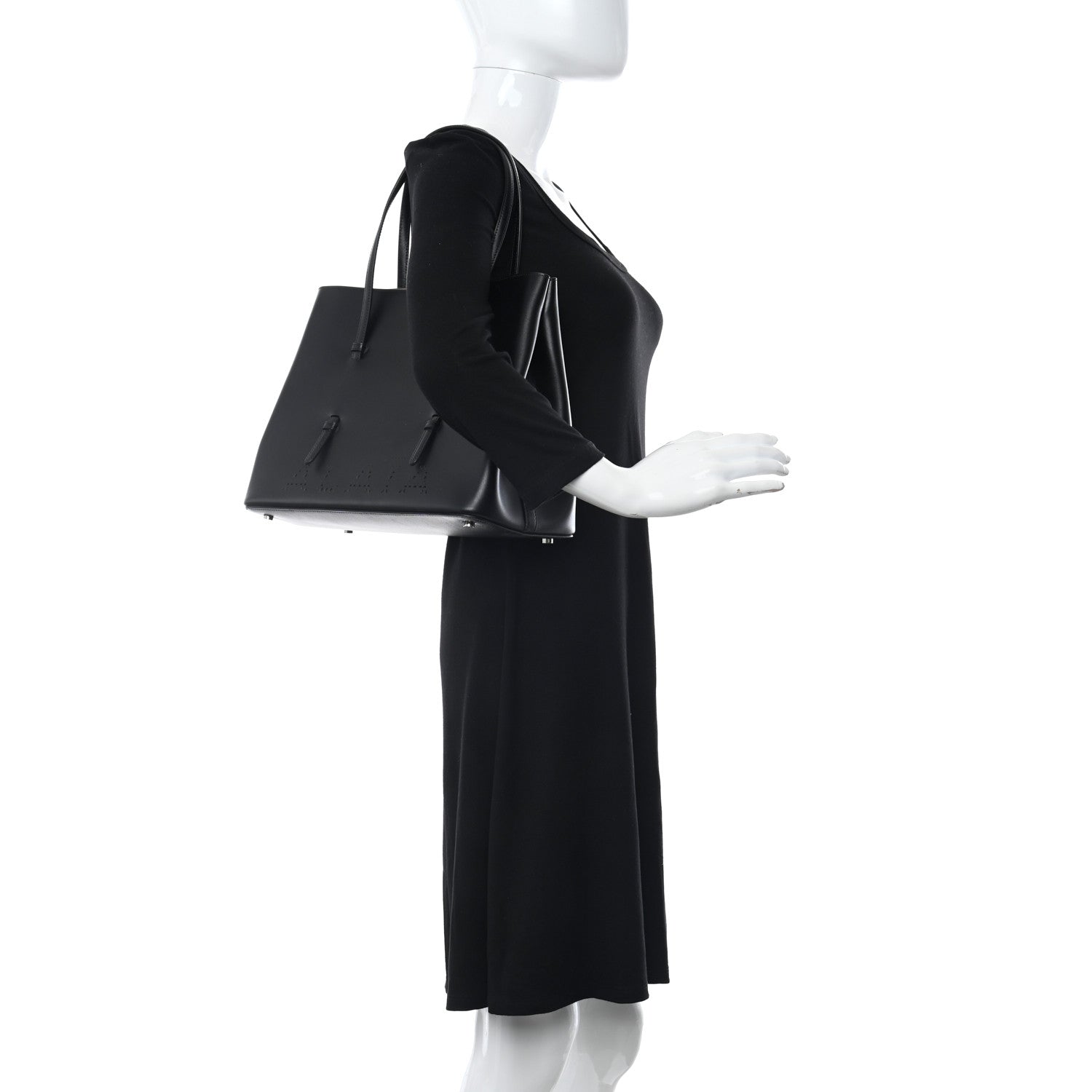 Alaia Calfskin Laser Cut Mina 32 Bag Black 2 of 13